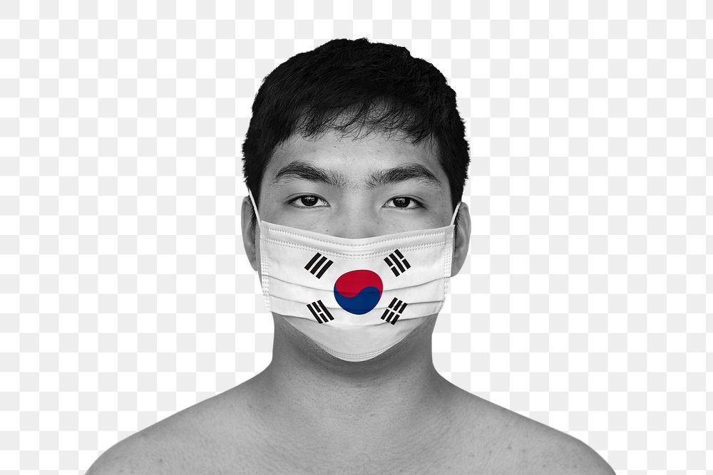 South Korean man wearing a face mask during coronavirus pandemic