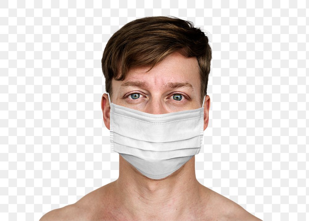 Man wearing a face mask during coronavirus pandemic mockup