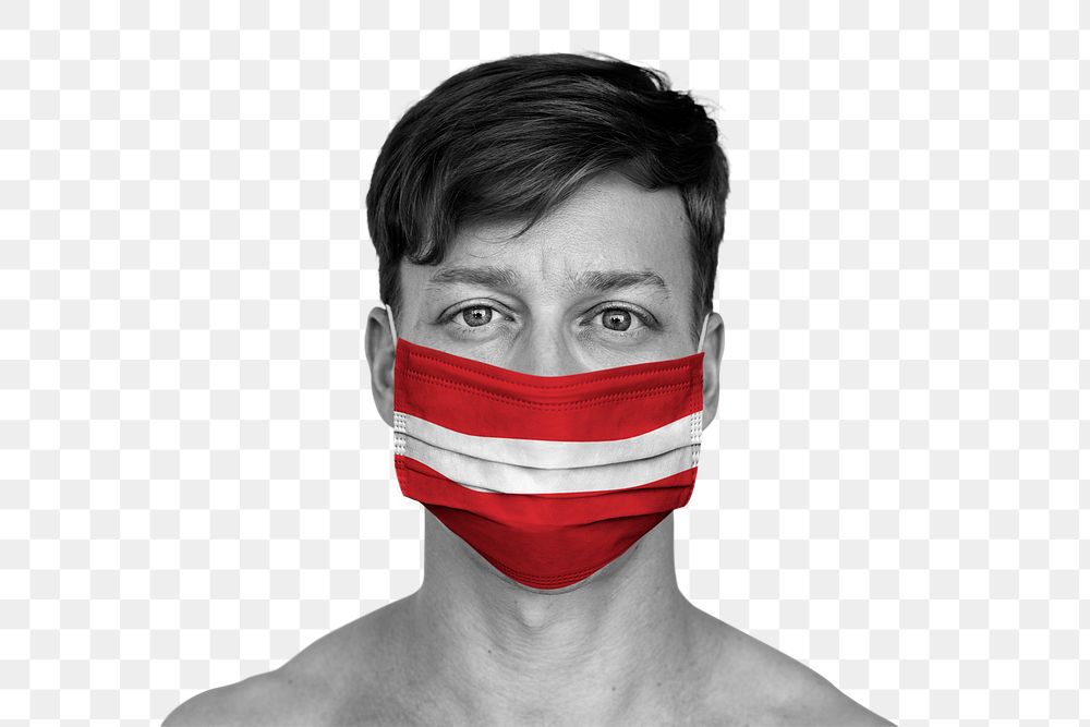 Austrian man wearing a face mask during coronavirus pandemic