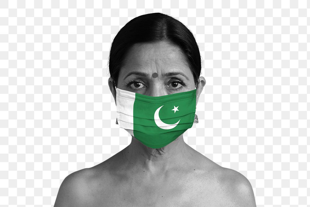 Pakistani woman wearing a face mask during coronavirus pandemic