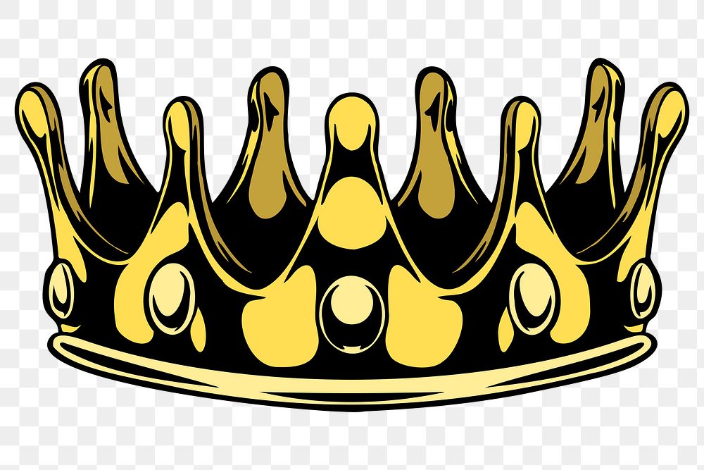 Black and yellow crown sticker with a white border