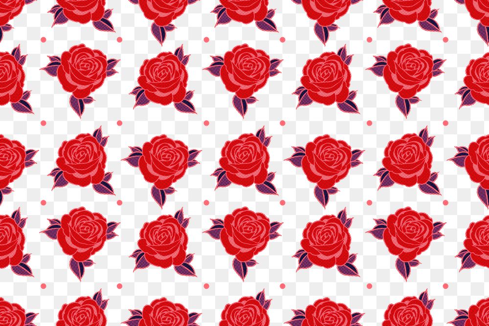 Pop art red rose patterned background design element