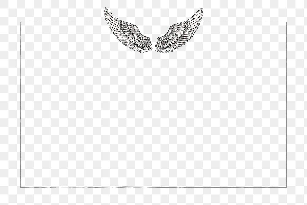 Angel wings frame design element 
