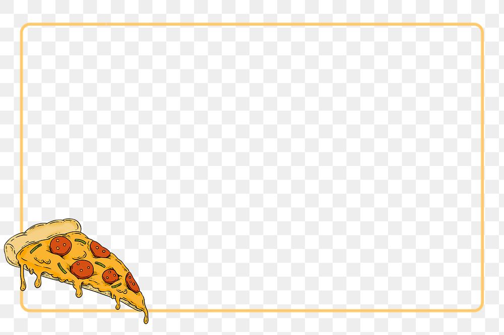 Rectangle pepperoni pizza frame background element