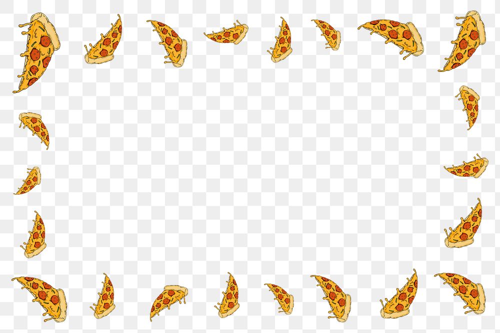 Rectangle pepperoni pizza frame background dsign element
