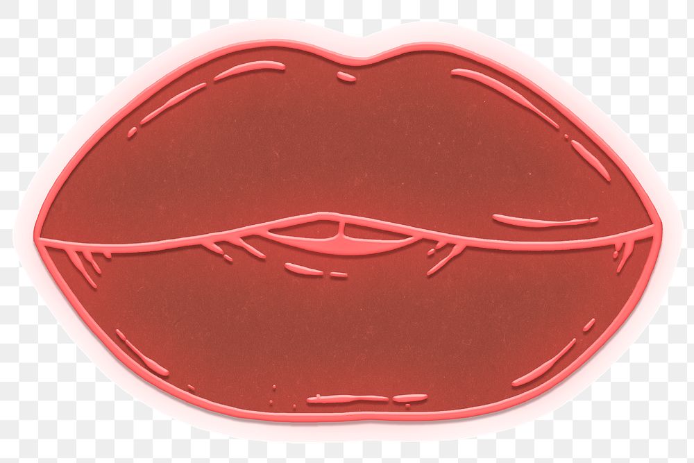 Neon pop art lips sticker design element