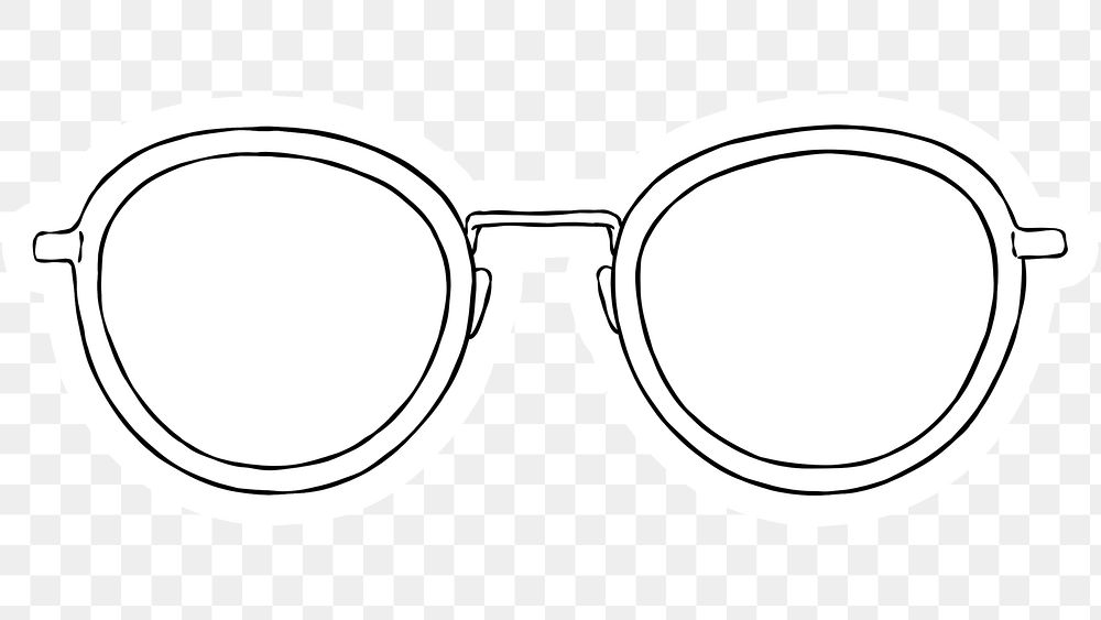 Png trendy retro glasses sticker