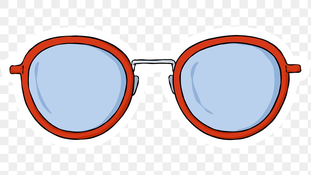 Trendy retro red glasses png