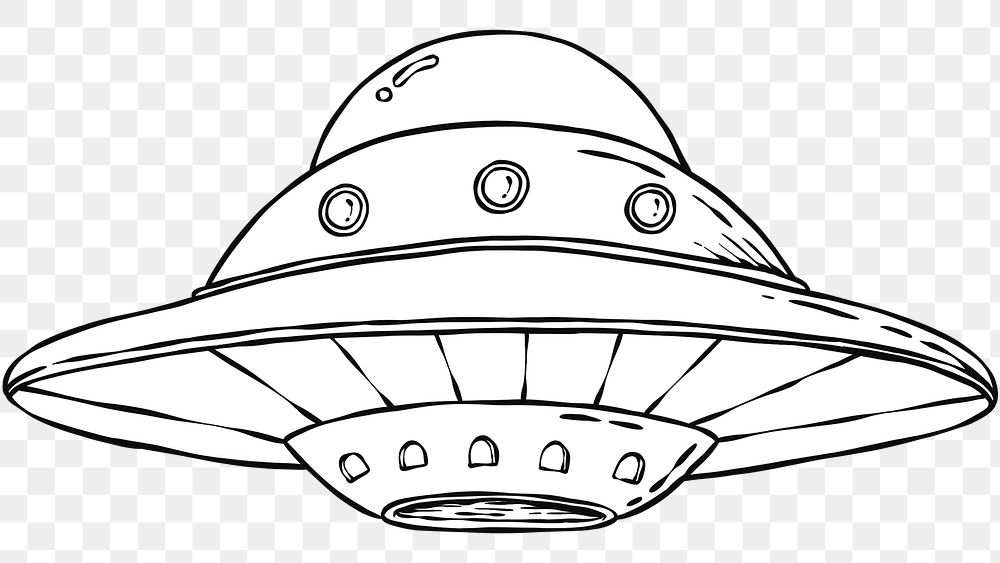 Cool cartoon UFO sticker png