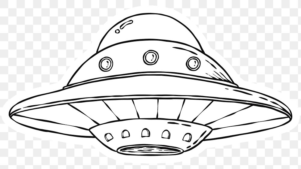 PNG Cool cartoon UFO sticker