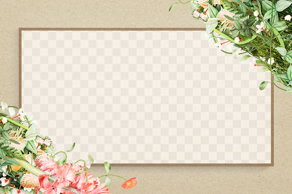 Blooming flowers decorated on beige frame design element