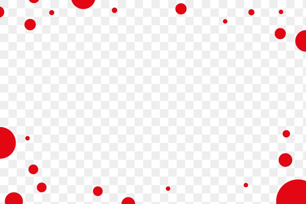 Red circle patterned frame design element