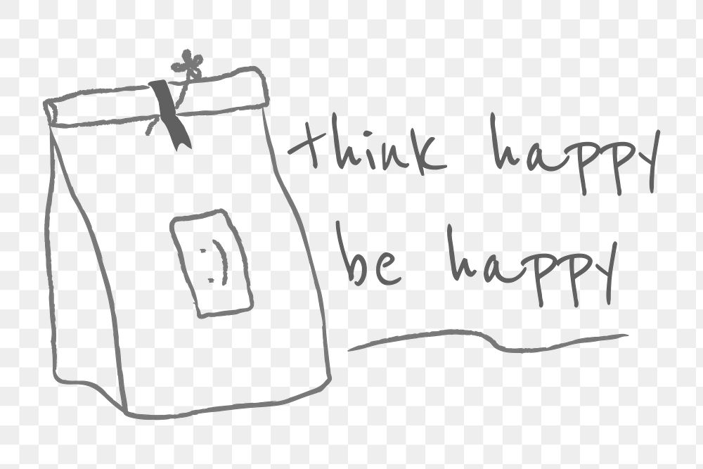 Think happy be happy paper bag design element