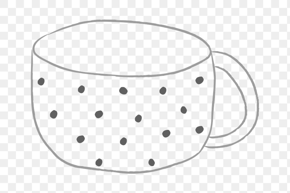 Polka dot cup doodle style illustration