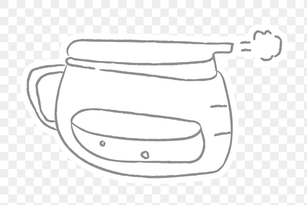 Doodle style coffee pot design element