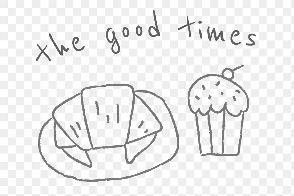 The good times with bakery doodle style illustration
