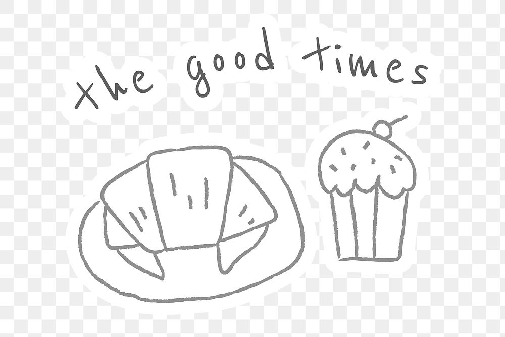 The good times with bakery doodle style illustration