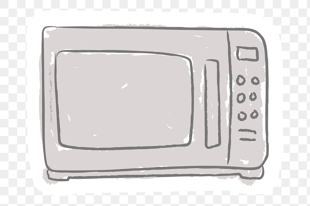 Doodle kitchen microwave sticker design element