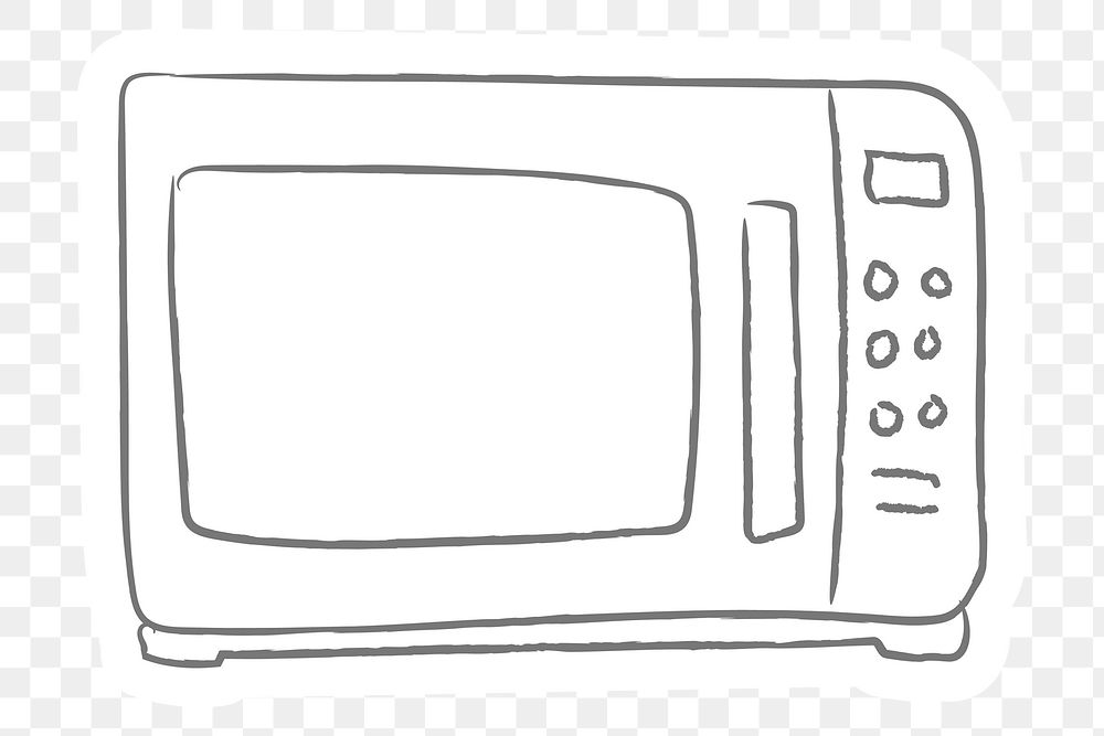 Doodle kitchen microwave sticker design element
