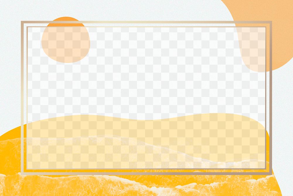 Abstract orange PNG landscape frame design