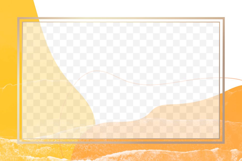 Abstract orange PNG landscape frame design
