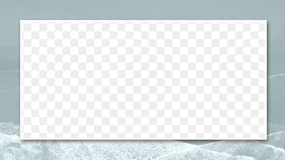 Blank rectangular frame png on gray wavy texture