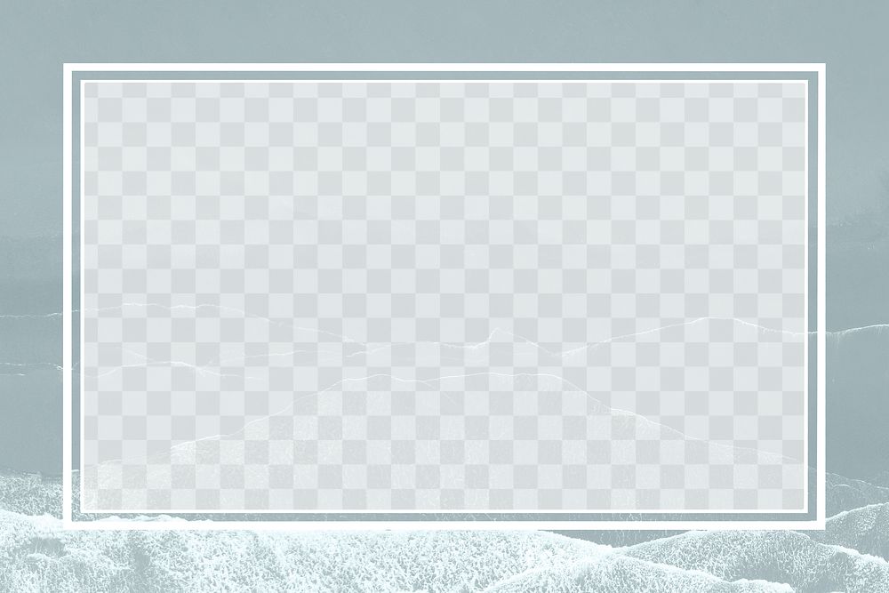 Blank rectangular frame png on gray wavy texture