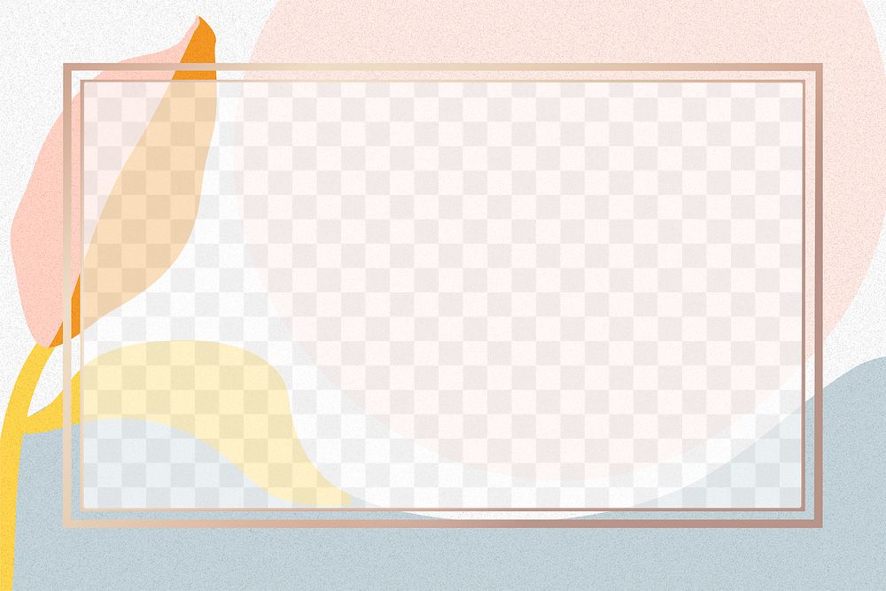 Pastel gold transparent frame on memphis pattern background