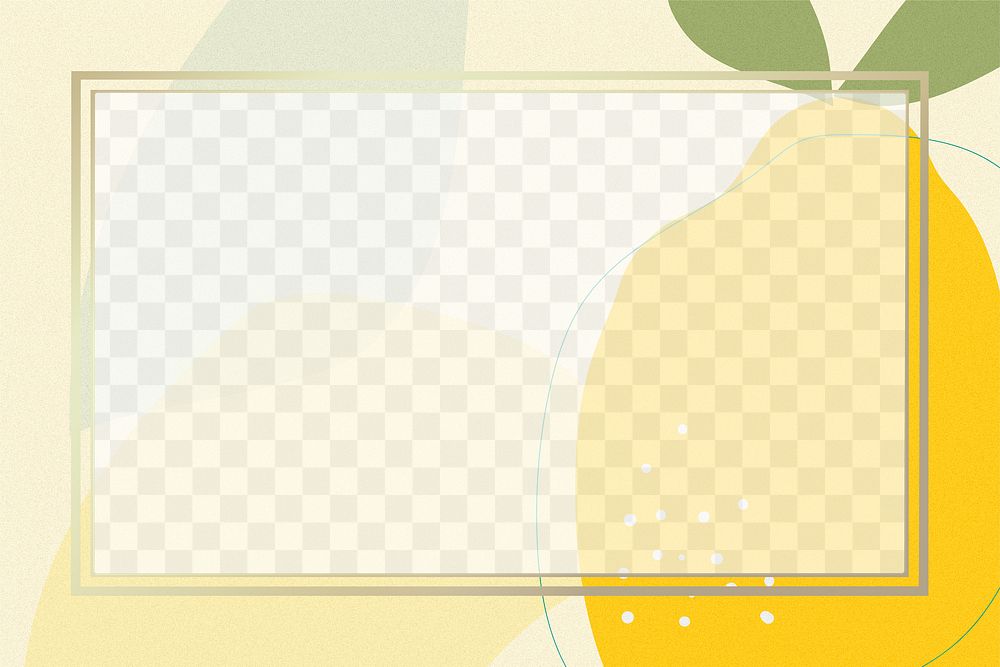 Png frame yellow lemon rectangle design space