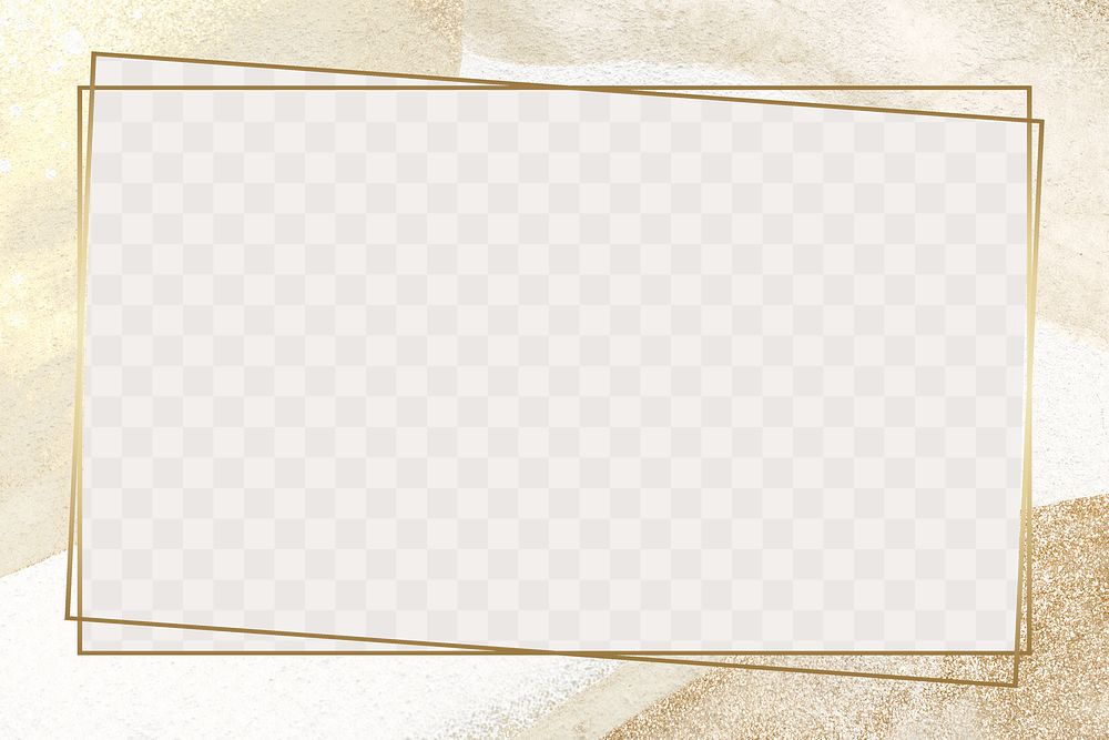 Gold frame with brown watercolor textured frame design element