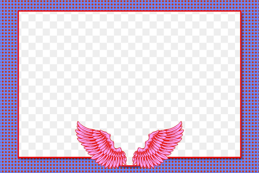 Pink wings purple frame design element