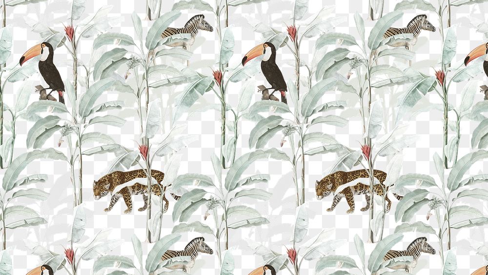 Hand drawn tropical patterned background design element