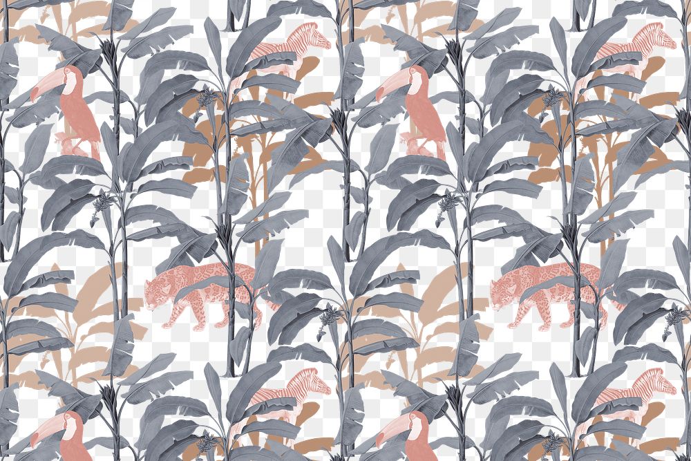 Silver and bronze tropical patterned background design element