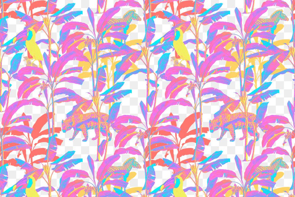 Colorful funky tropical patterned background design element