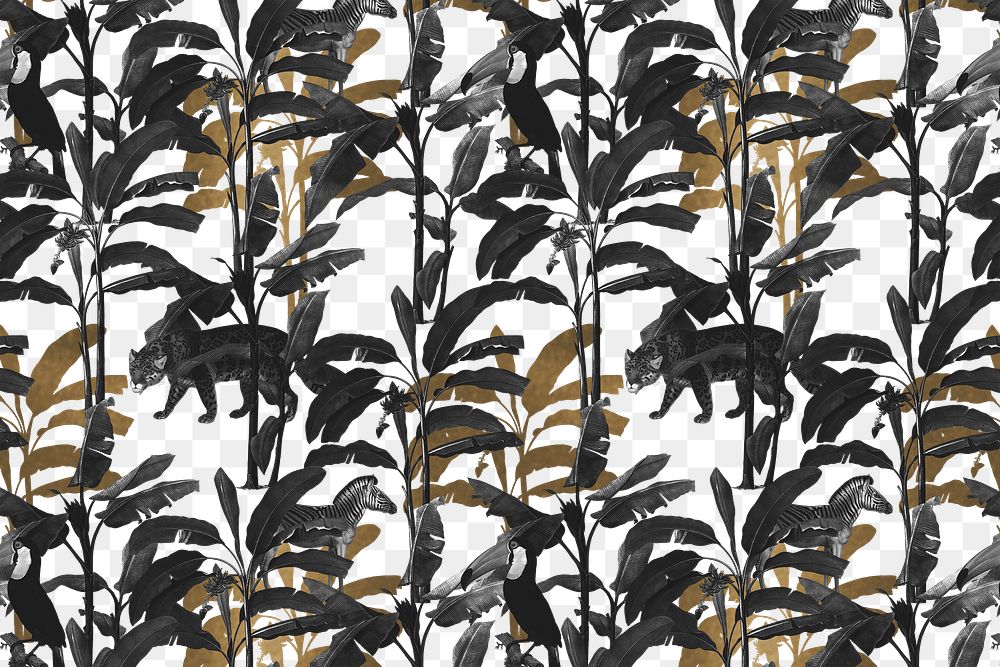 Gray and brown tropical patterned background design element