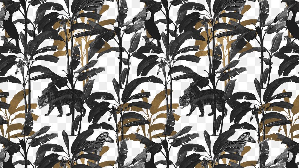 Gray and brown tropical patterned background design element