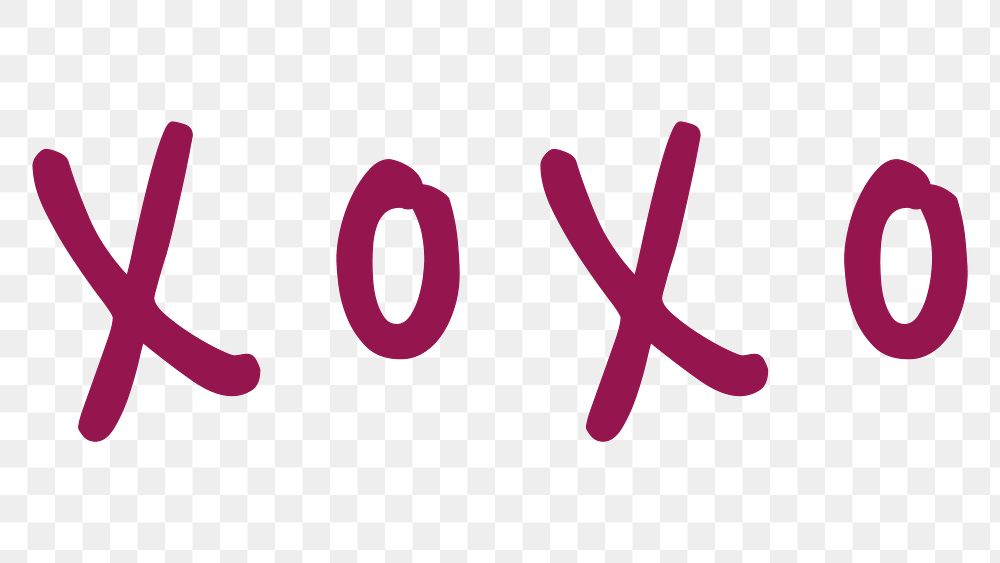 Reddish purple xoxo typography design element