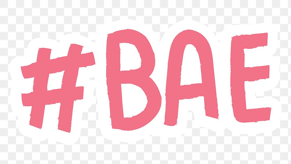 Pink BAE hashtag word sticker design element