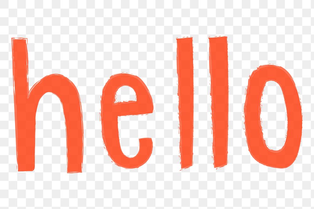 Orange hello greetings typography design element 