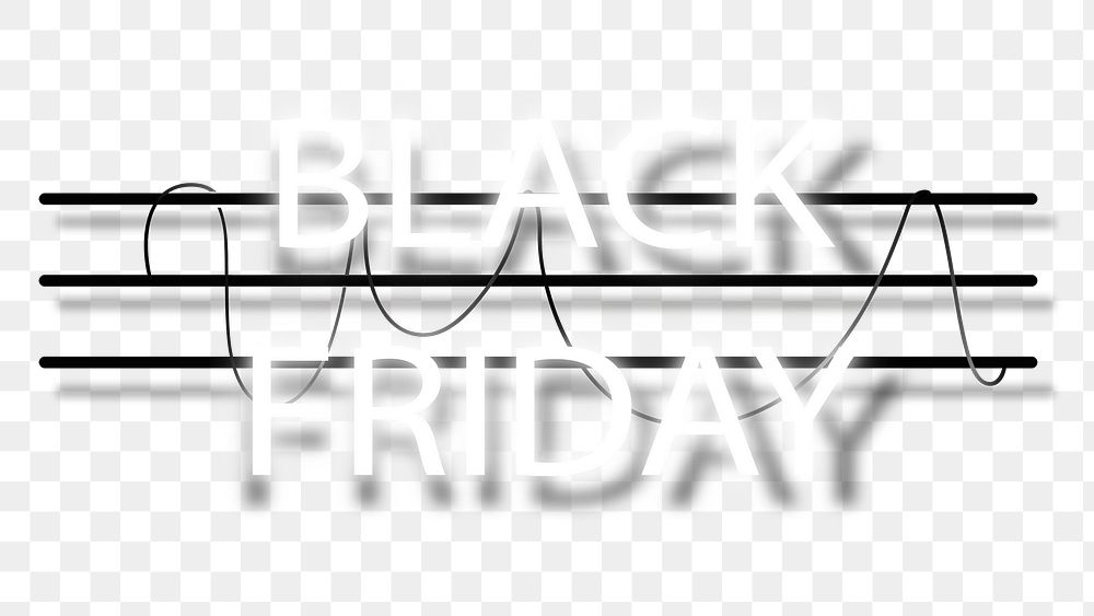 White neon black Friday typography design element