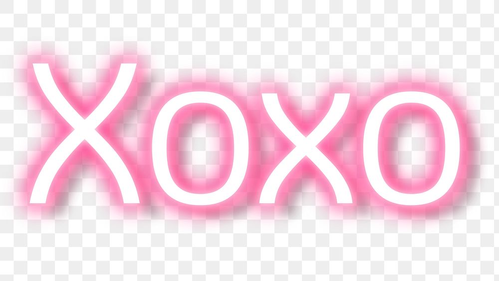 Pink xoxo neon word design element