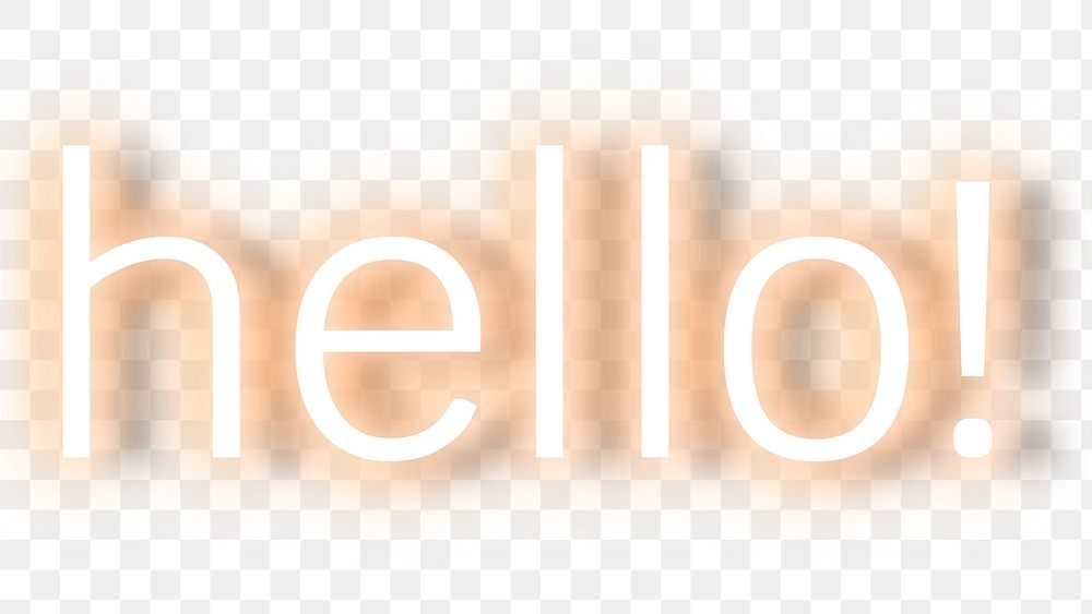 Orange hello neon typography design element 
