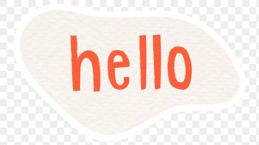 Orange hello greetings typography sticker design element