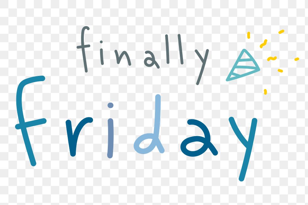 Finally Friday weekday typography design element 