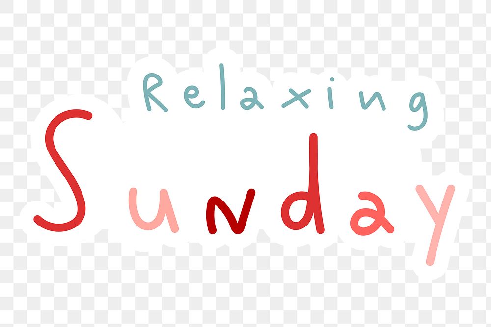 Relaxing Sunday weekend typography sticker design element