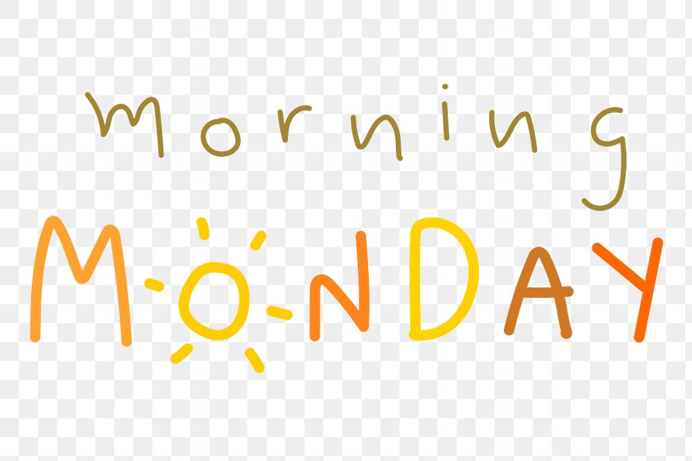 Morning Monday weekday typography design element 