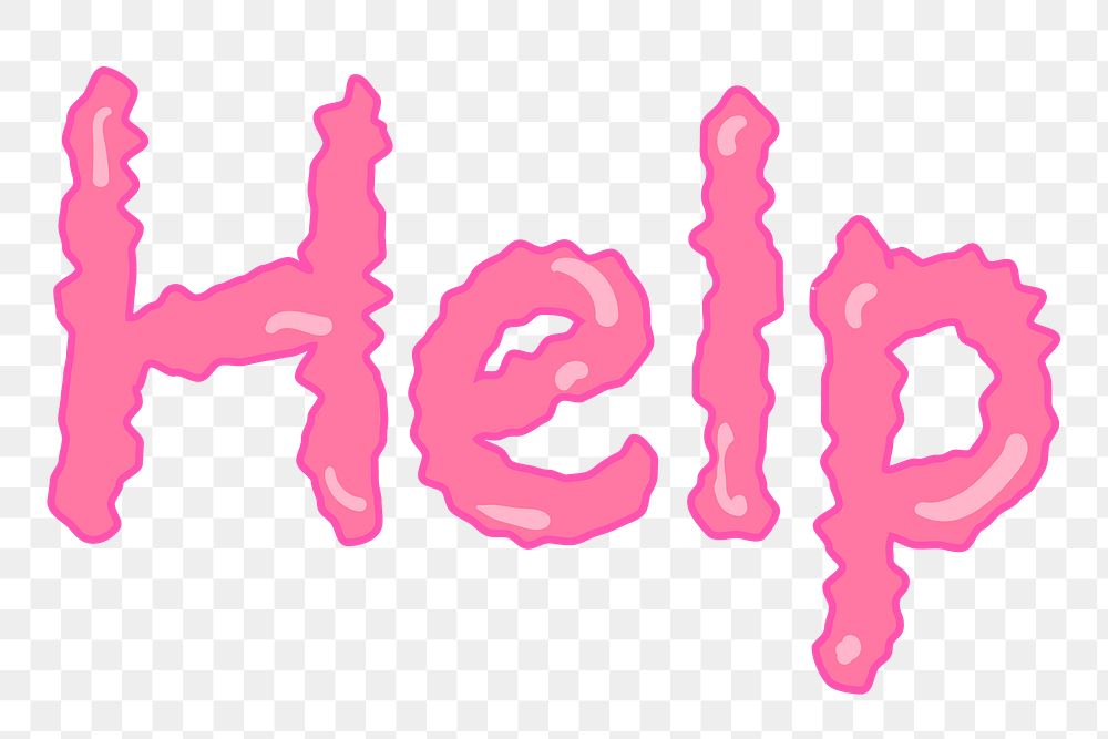 Pink Help word design element