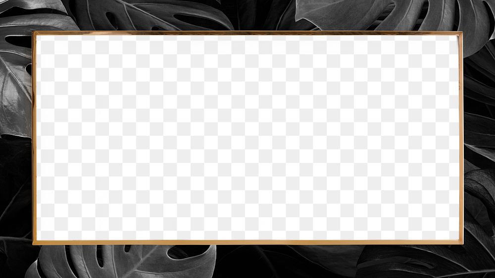 Blank green leafy frame png 
