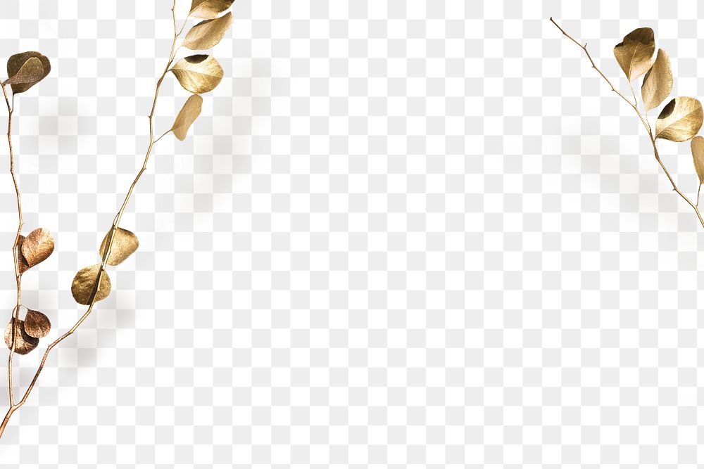 Gold spray paint branch png