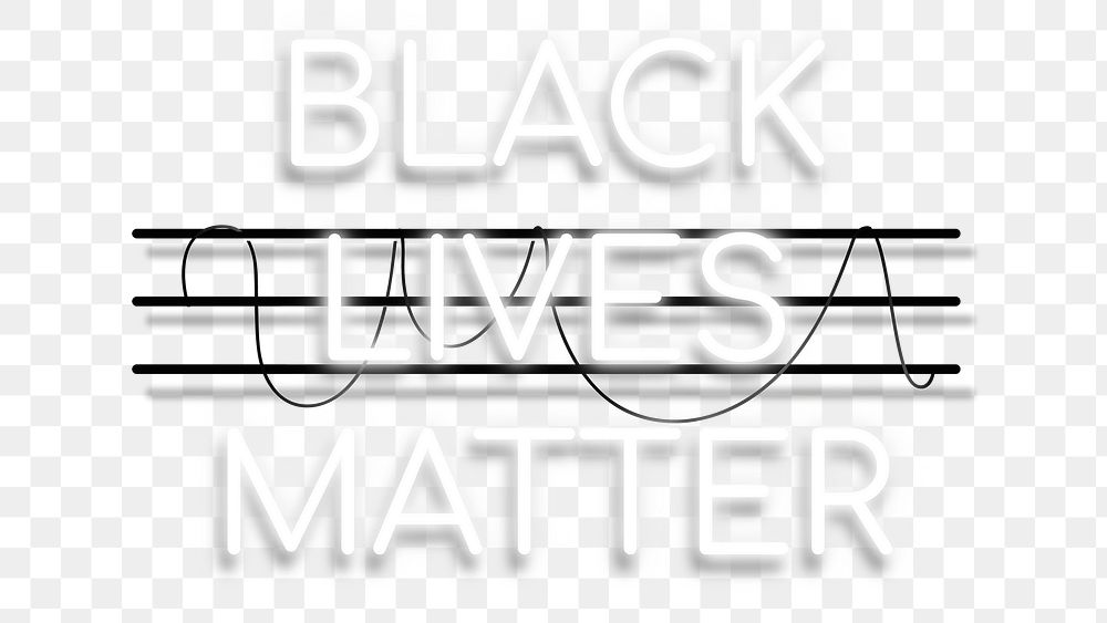 Neon white black lives matter sign design element 